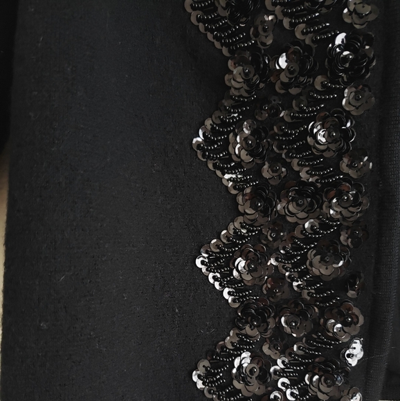 Anthropologie elevenses black wool sequence jacket - Picture 4 of 8